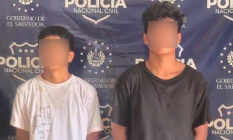 Capturan a dos jóvenes señalados de intentar reorganizar una clica de la MS-13 en Nahuizalco