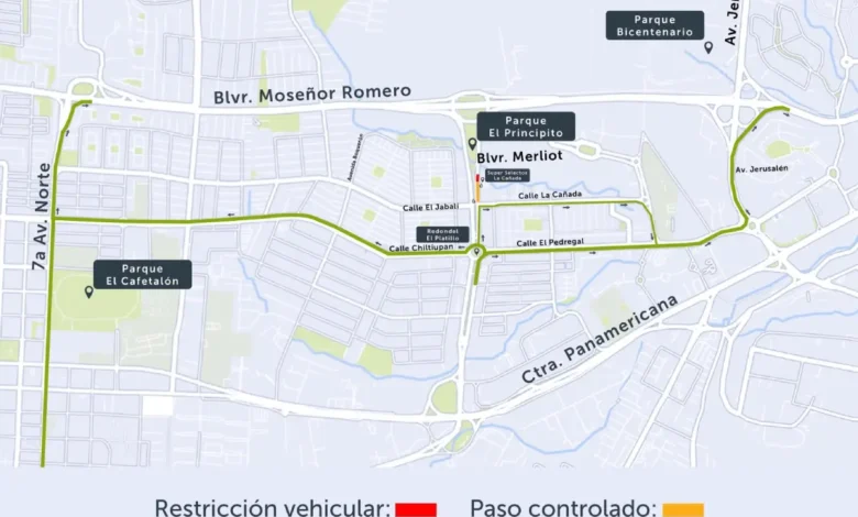 VMT anuncia cierran parcial en el bulevar Merliot a partir de esta noche