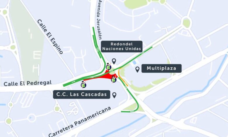 VMT anuncia cierre parcial en el redondel Naciones Unidas desde este domingo