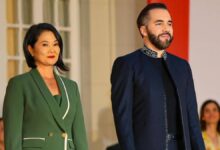 El presidente Bukele recibe a Fujimori en Casa Presidencial para reunión privada
