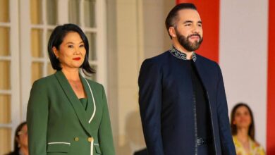 El presidente Bukele recibe a Fujimori en Casa Presidencial para reunión privada